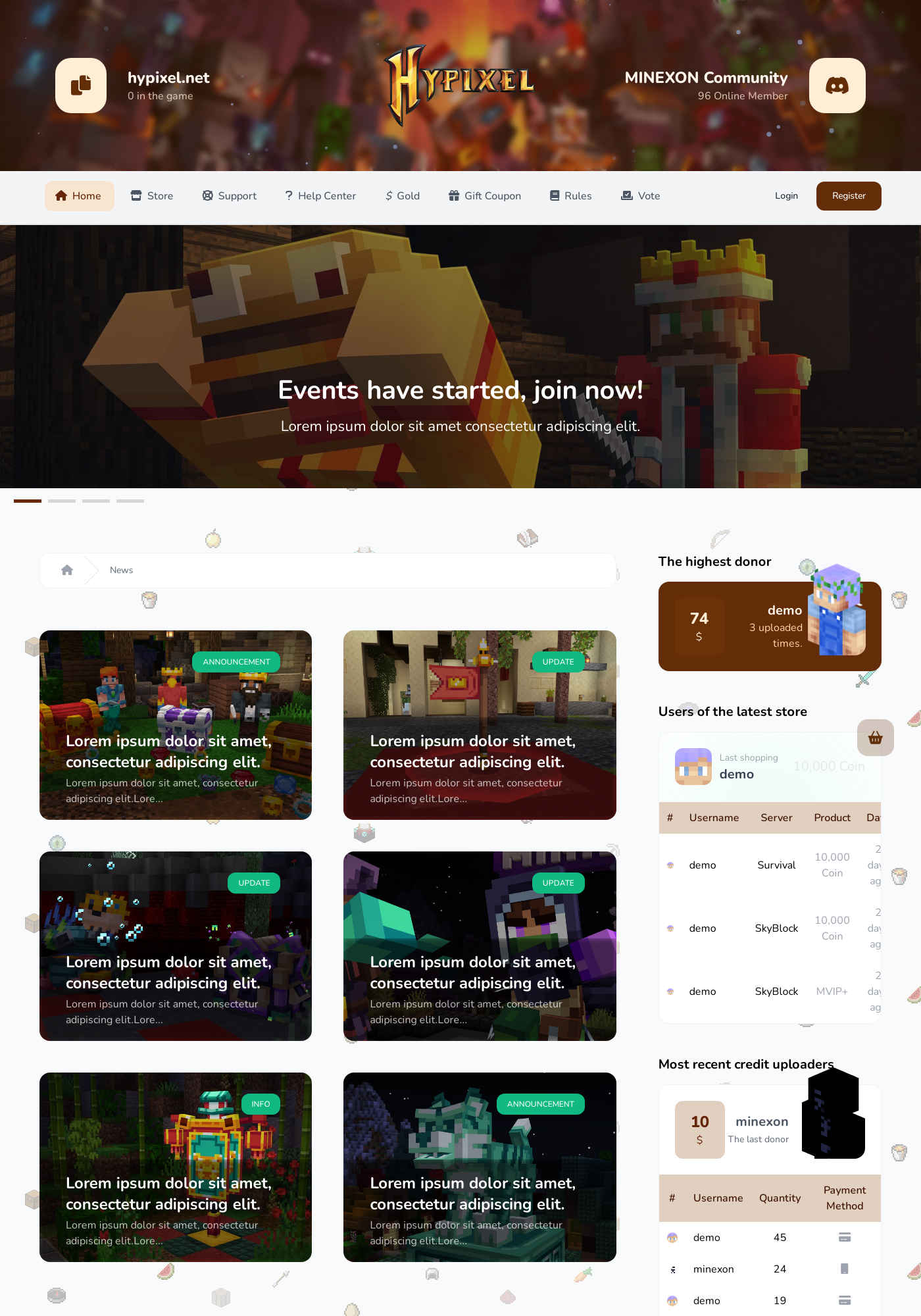 MineXON - Theme Default